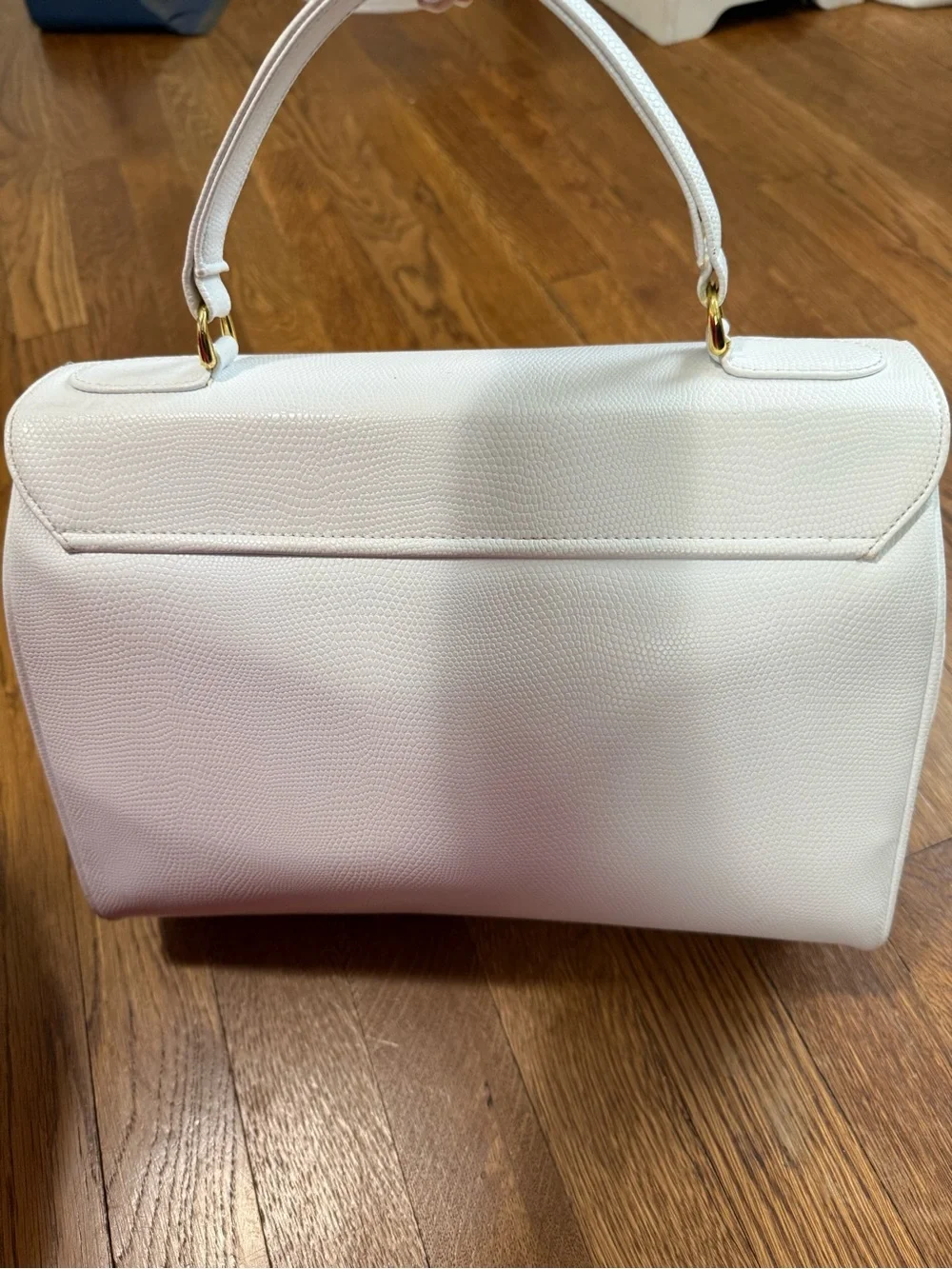 Preston & York White Textured Top-Handle Shoulder Bag